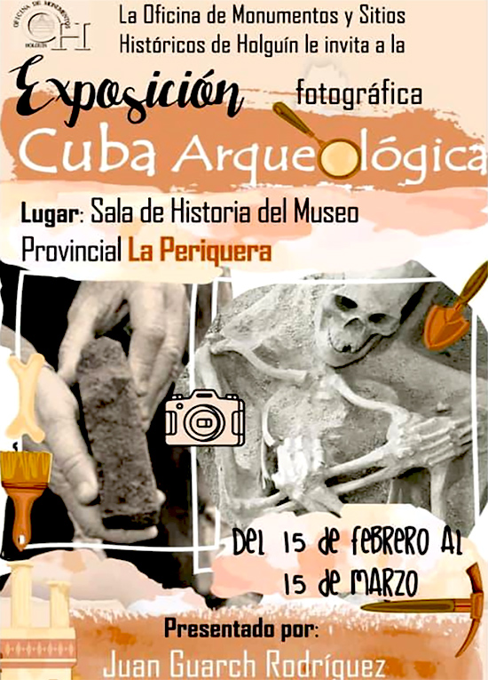 Cartel de la Exposición fotográfica Cuba Arqueológica 2024 en Holguín.