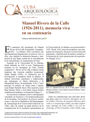 Imagen de la primera página del artículo e2604 Manuel Rivero de la Calle (1926-2011)